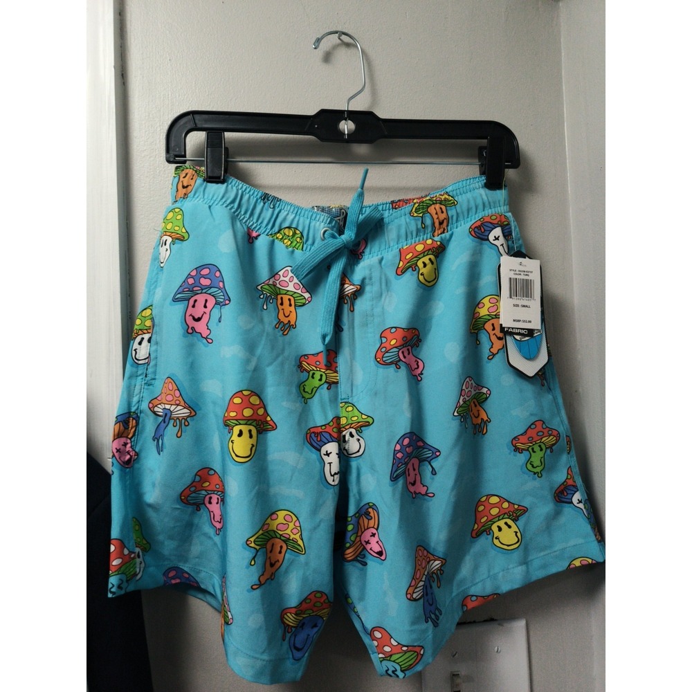 Fresh Prints of Bel-Air Mushroom Print Mesh Lined Swim Shorts Mens Small New